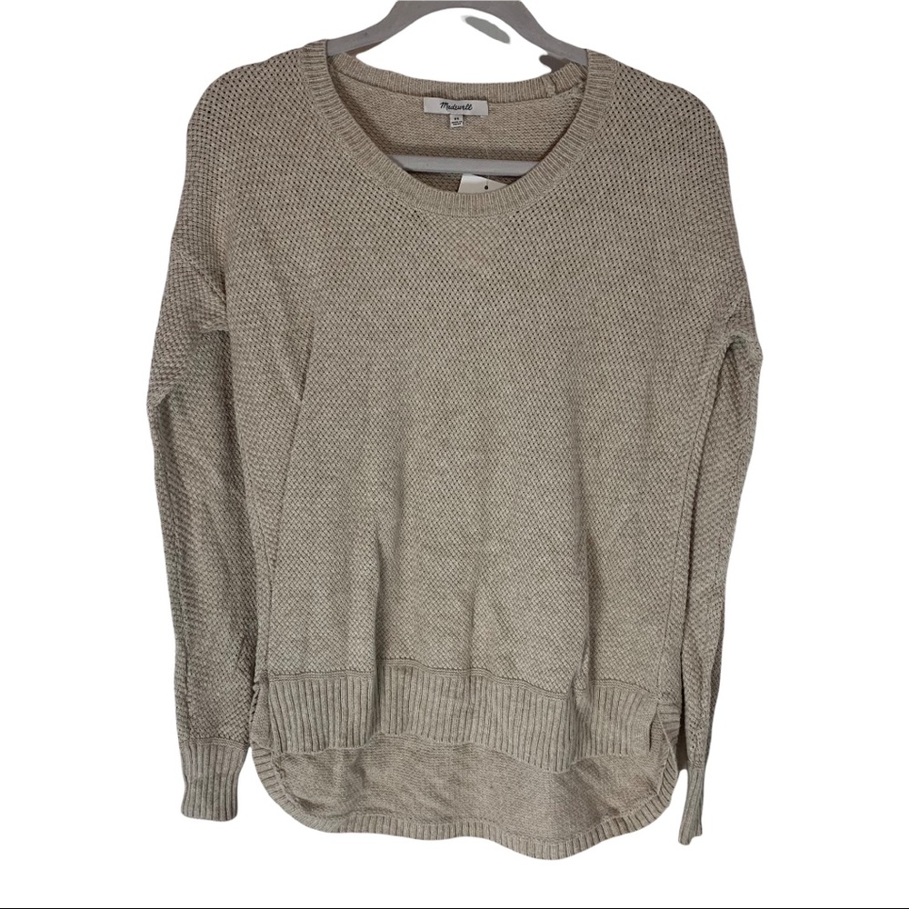 NWT Madewell Women’s Ariel Heather Sand Beige Crewneck Pullover Sweater Size XS